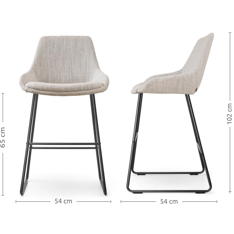 Nolon Nino-Isa barkruk beige gemêleerd - zwart onderstel - 65 cm, foto 3