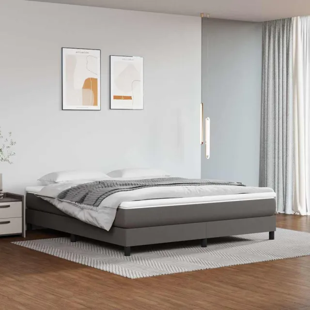 vidaXL Pocketveringmatras medium 180x200x20 cm kunstleer grijs