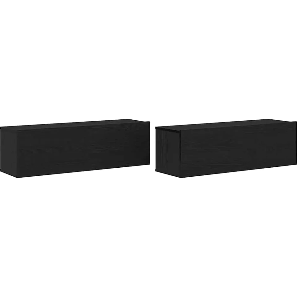vidaXL TV-kast 2 st Zwart Bewerkt hout, foto 3