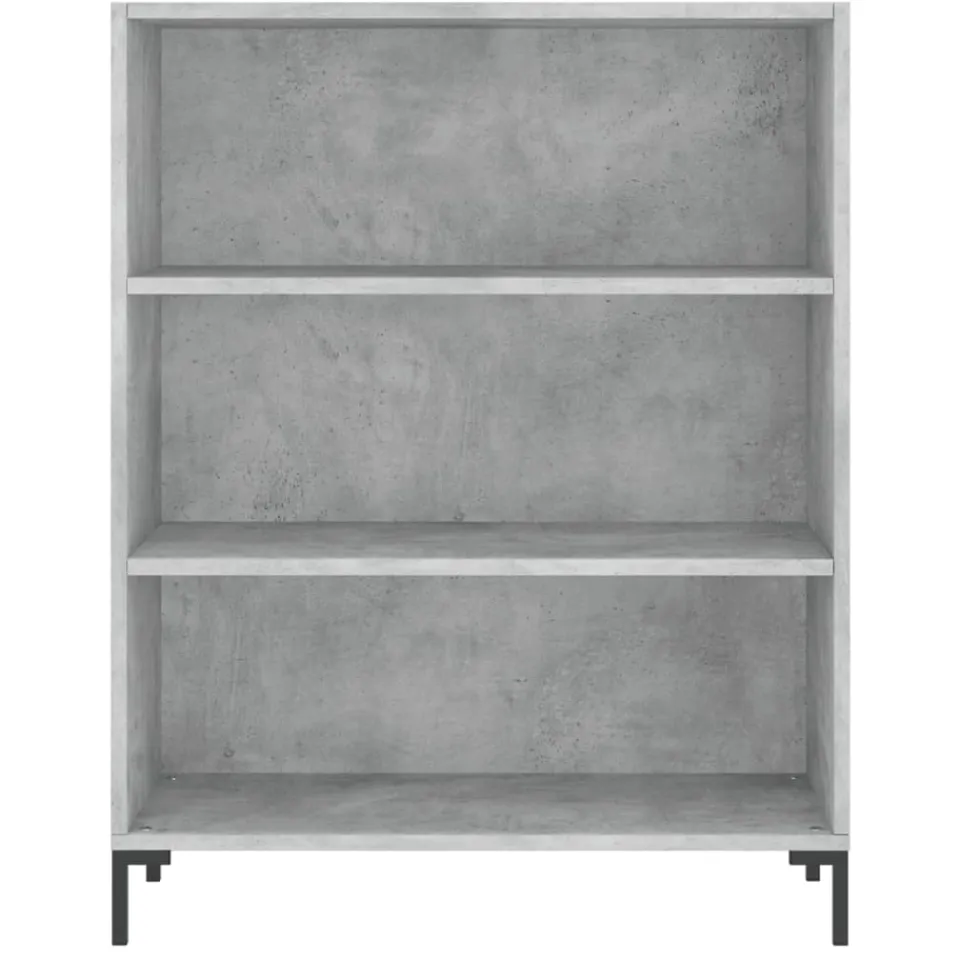 vidaXL Boekenkast 69,5x32,5x90 cm bewerkt hout betongrijs Wit