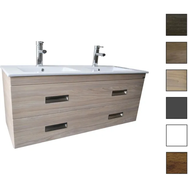 Sanicare Q2 badkamermeubelset twee laden 120 cm Hoogglans Wit