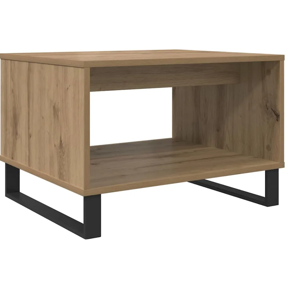 vidaXL Salontafel artisanaal eikenkleurig 60 x 50 x 40 cm Bewerkt hout, foto 3