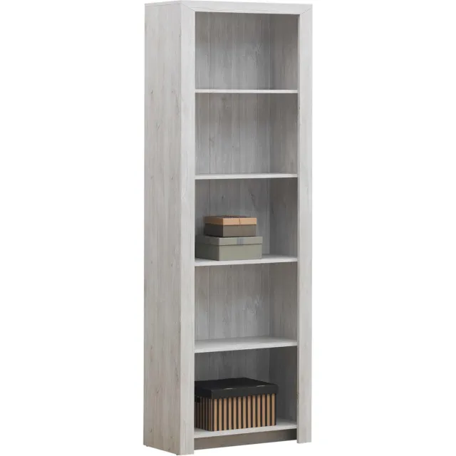 BELFURN boekenkast 5 vakken Elvis in witte eikkleur
