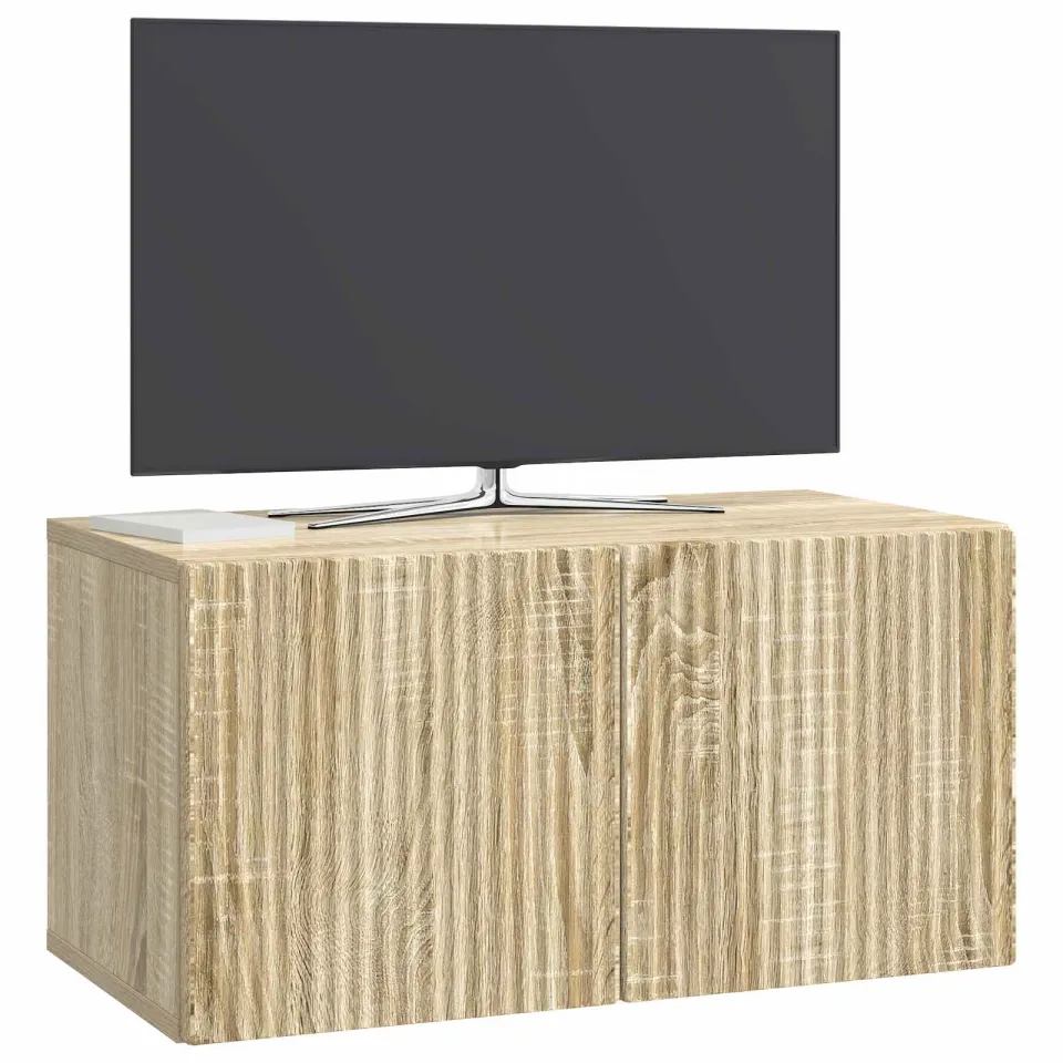 vidaXL Wandbeugel TV-kast 59,5 x 31 x 30 cm Sonoma Eiken Bewerkt hout, foto 2
