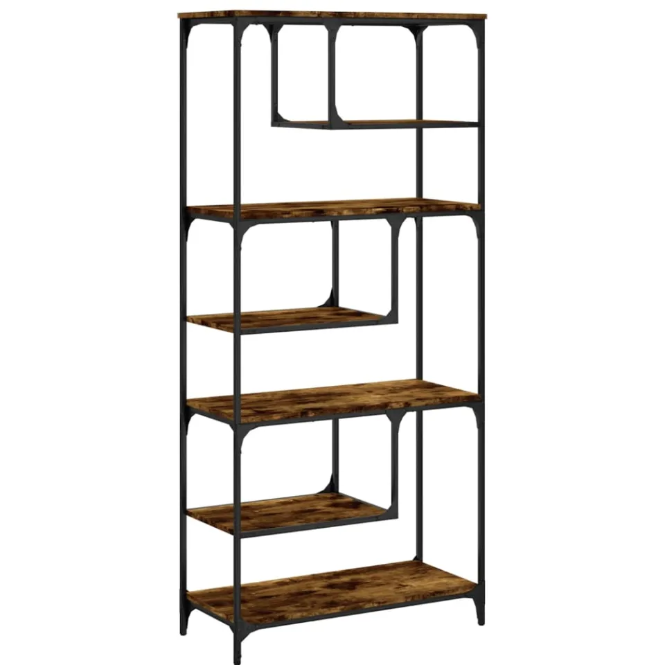 vidaXL Boekenkast 81x36x176 cm bewerkt hout gerookt eikenkleurig, foto 4