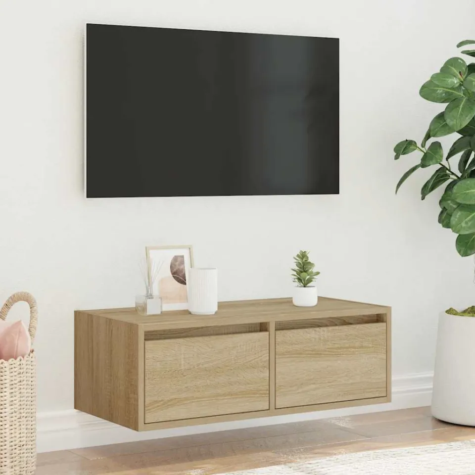 vidaXL Tv-meubel met LED-verlichting 75x35,5x25 cm sonoma eikenkleurig, foto 3