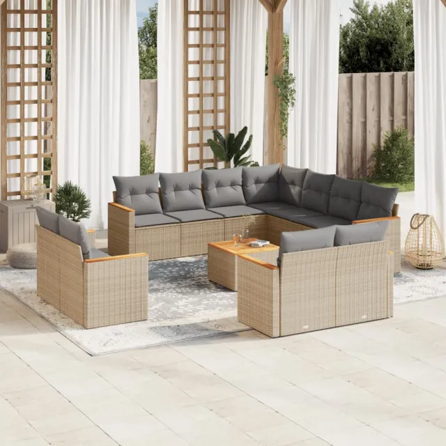 vidaXL Patio Sofa Set 12-zits Beige and Grey, foto 2