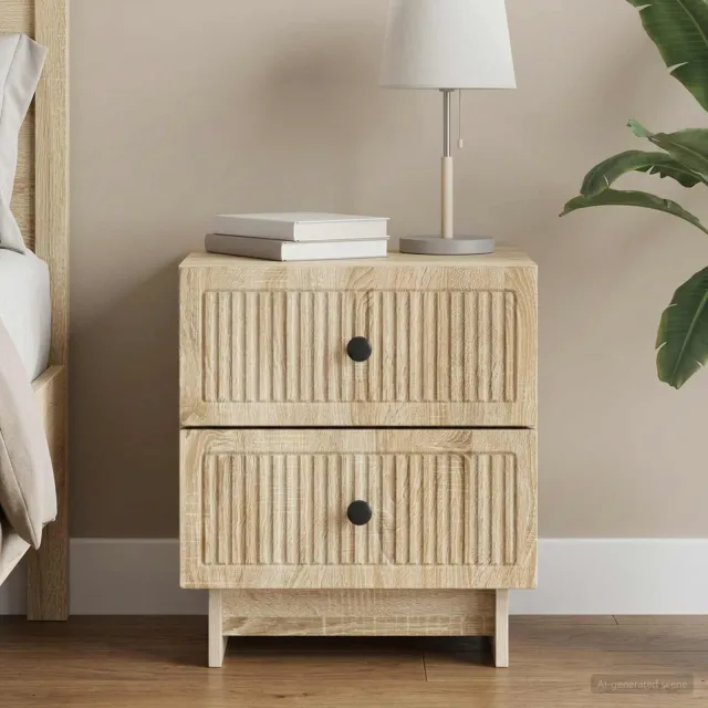 vidaXL Nachtkastje Sonoma Eiken 43 x 34,5 x 47,5 cm Bewerkt hout, foto 2