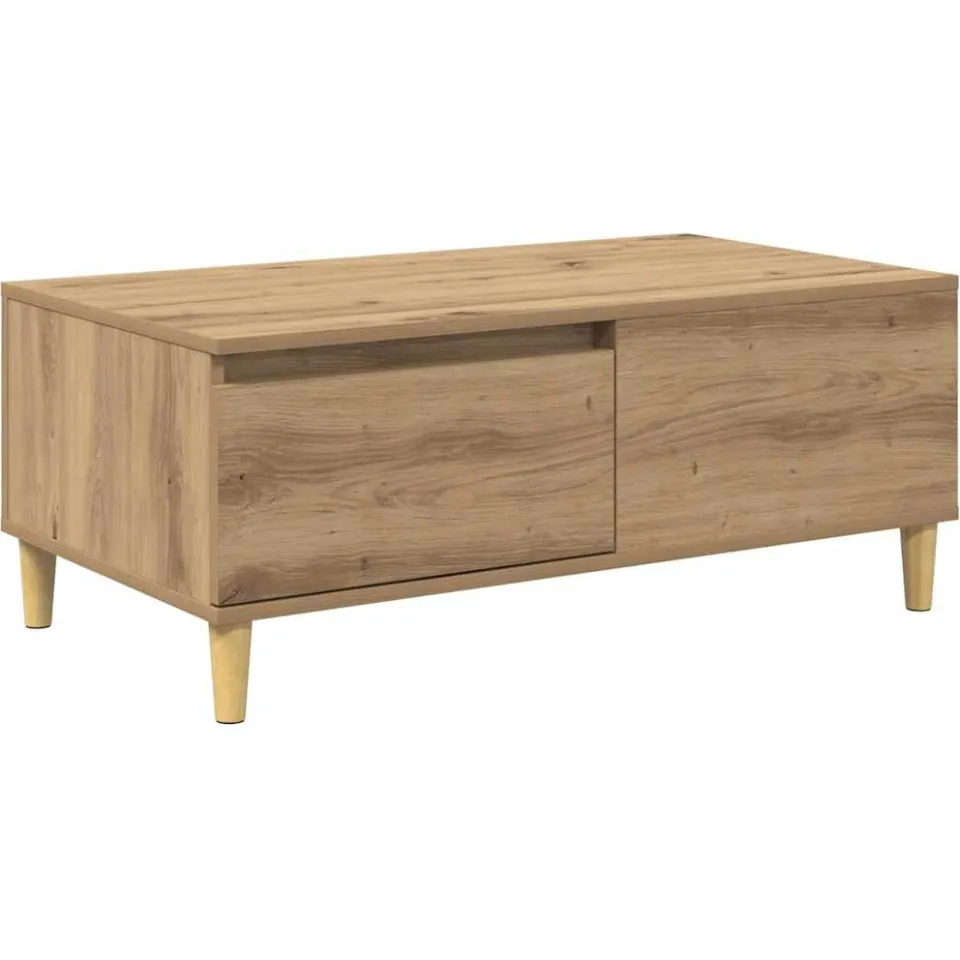 vidaXL Salontafel Artisan Eiken 90 x 50 x 35 cm Bewerkt hout Bruin