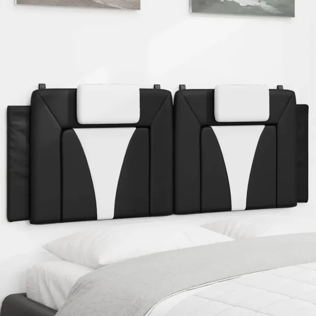 vidaXL Hoofdbordkussen "Viana" 120 cm kunstleer zwart en wit