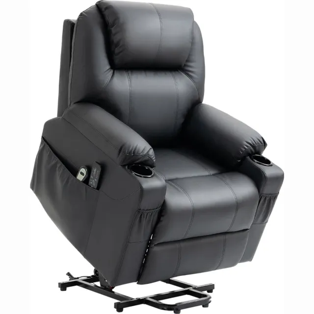 GranMaison Massagestoel - Relaxfauteuil - Zetel - Sta op stoel elektrisch - Stof - 1 persoons - Met armleuning - Zeer comfortabel - Elektrisch - Zwart
