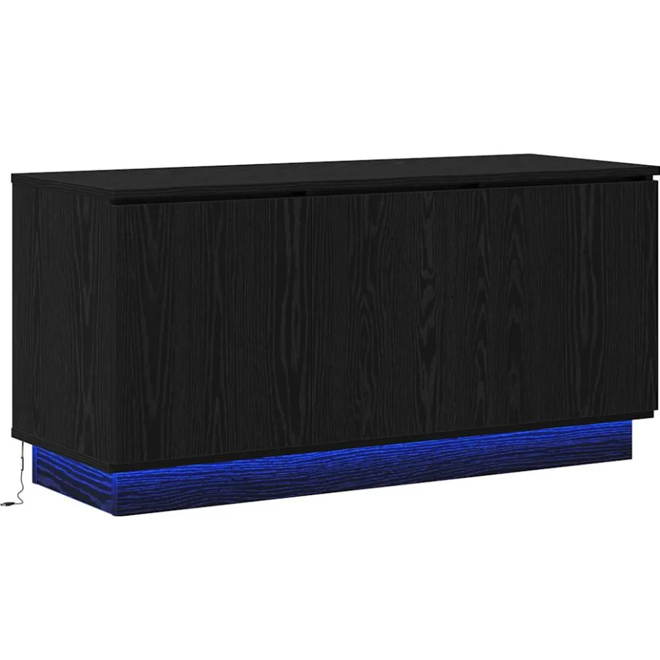 vidaXL TV-kast 100 x 38 x 49 cm Zwart Eiken Bewerkt hout, foto 3
