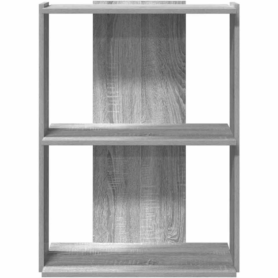 vidaXL Boekenkast 3-laags 60x30x80 cm bewerkt hout grijs sonoma eiken, foto 4