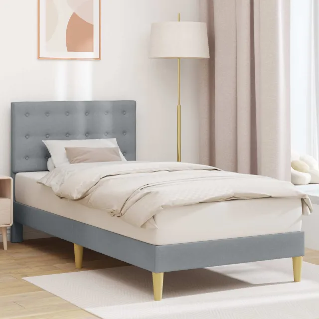 vidaXL Bedframe met hoofdeinde Lichtgrijs 80 x 200 cm Stof