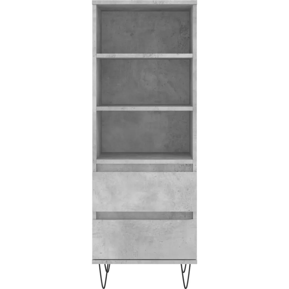 vidaXL Hoge kast 40x36x110 cm bewerkt hout betongrijs