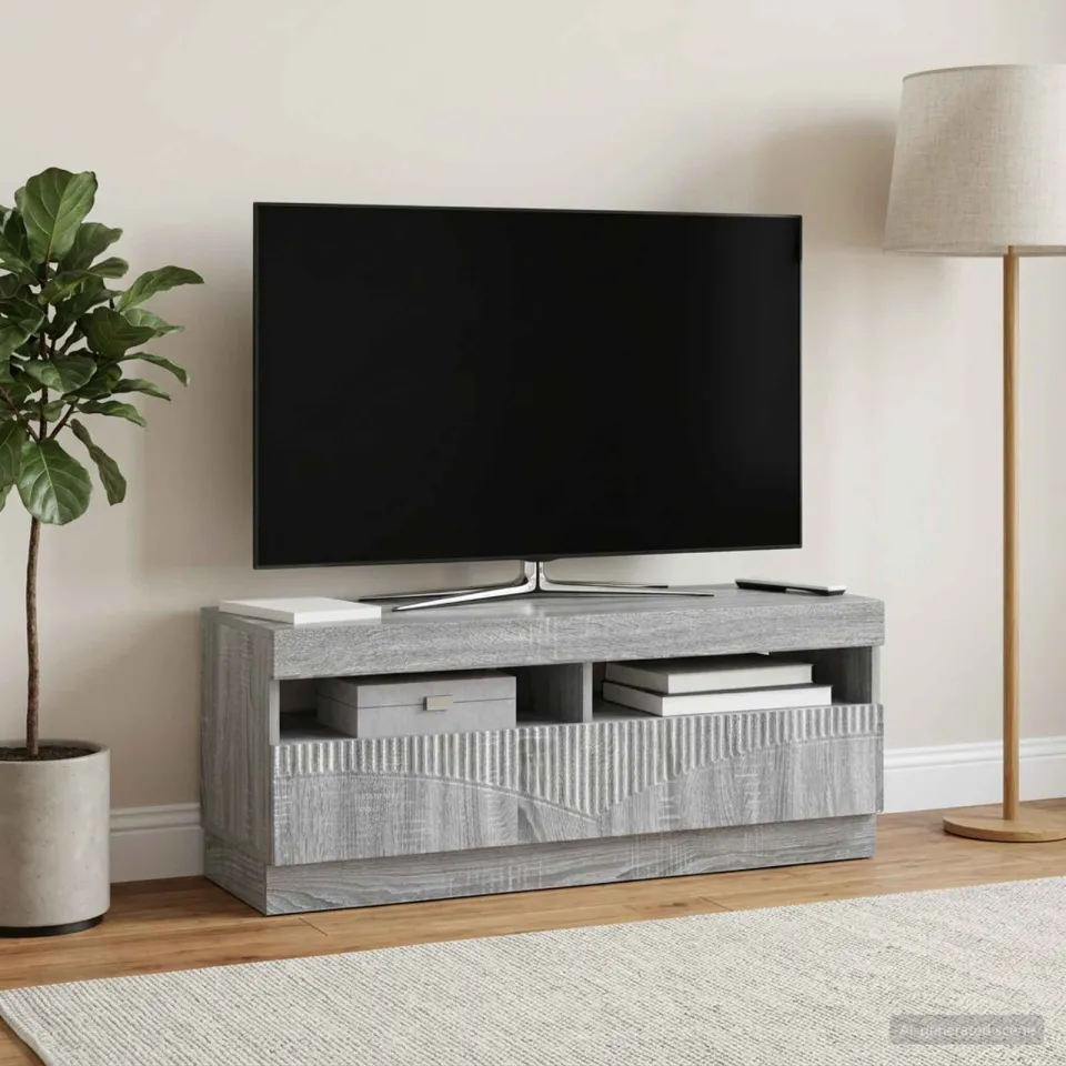 vidaXL LED tv-meubel Grijs Sonoma Bewerkt hout, foto 4