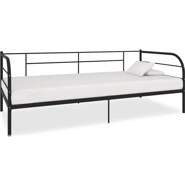 vidaXL Bedbank metaal zwart 90x200 cm