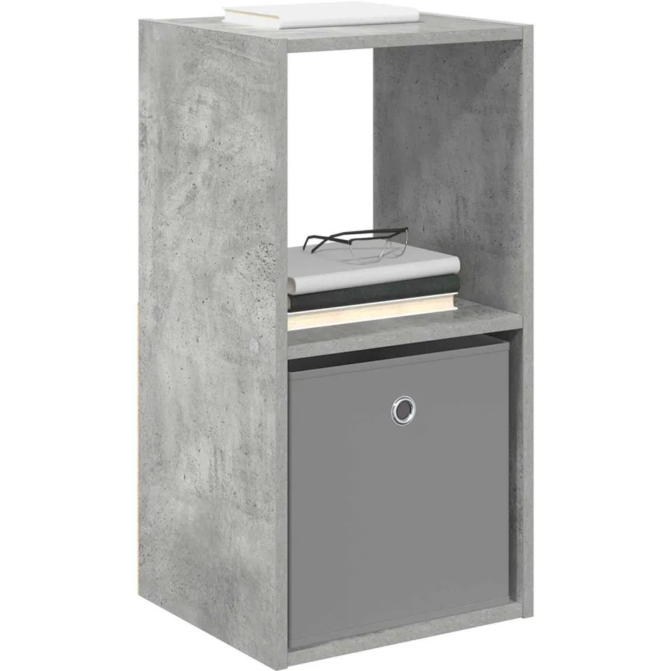 vidaXL Nachtkastje 2 st Beton Grijs 35 x 32 x 68,5 cm Bewerkt hout
