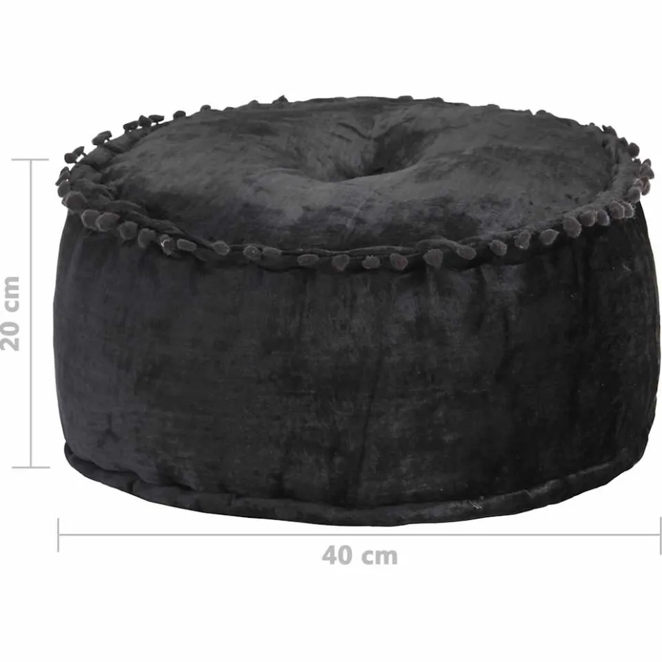 vidaXL Poef rond 40x20 cm fluweel antraciet, foto 3