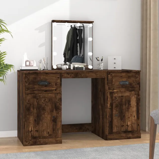 vidaXL Kaptafel met LED-verlichting 130x50x132,5 cm gerookt eikenkleur, foto 2