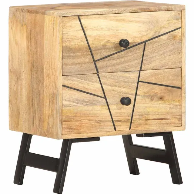 vidaXL Nachtkastje 40x30x50 cm massief mangohout bruin
