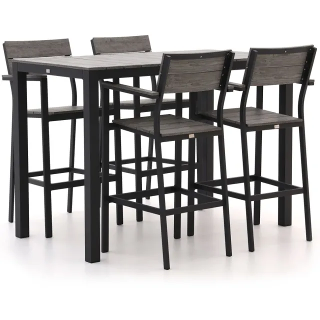 Bellagio tuinmeubelen Bellagio Fidenza 150cm barset 5-delig Zwart