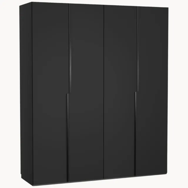 Westwing Collection Modulaire draaideurkast Leon, 200 cm breed, in verschillende formaten Zwart