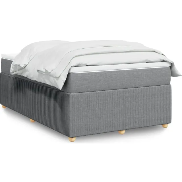 vidaXL Boxspring met matras stof lichtgrijs 120x200 cm grijs