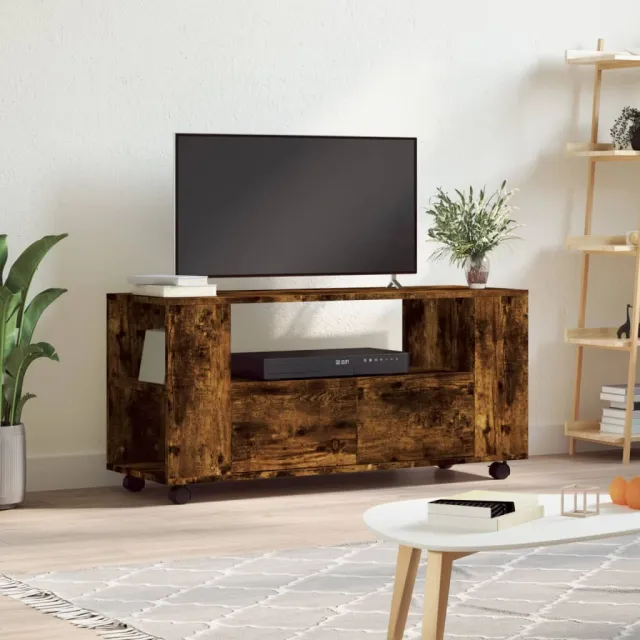 vidaXL Tv-meubel 102x34,5x43 cm bewerkt hout gerookt eikenkleurig Bruin