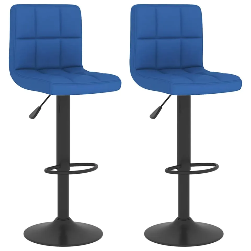 vidaXL Barkrukken 2 st stof blauw, foto 3
