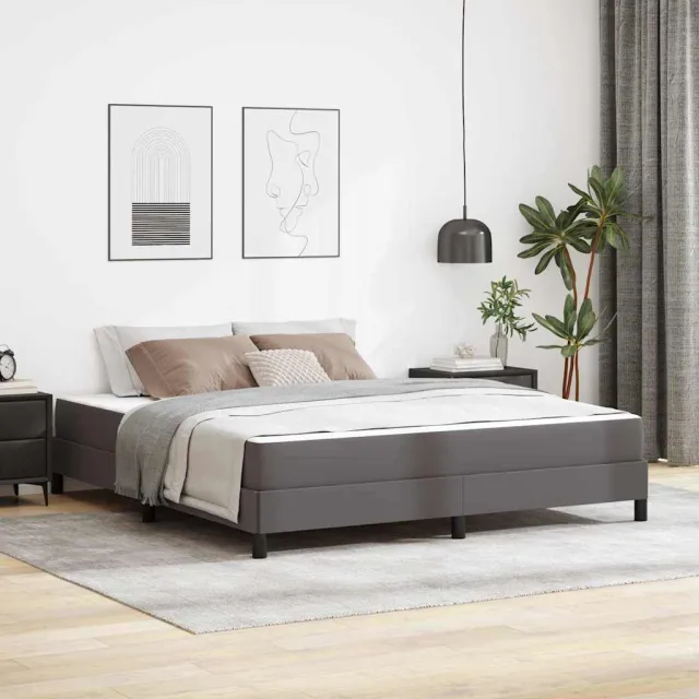 vidaXL Bedframe met matras Grijs 180 x 200 cm Stof