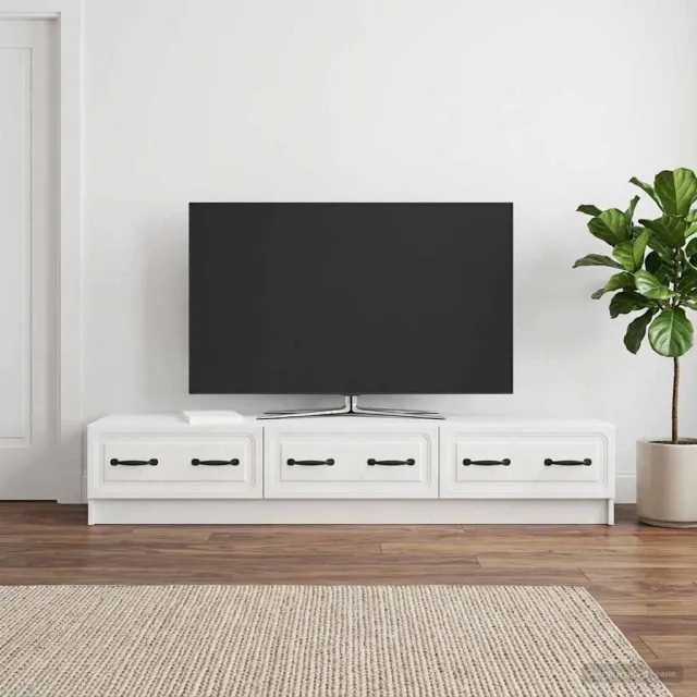 vidaXL TV-kast 147 x 34,5 x 27 cm Hoogglans Wit Bewerkt hout