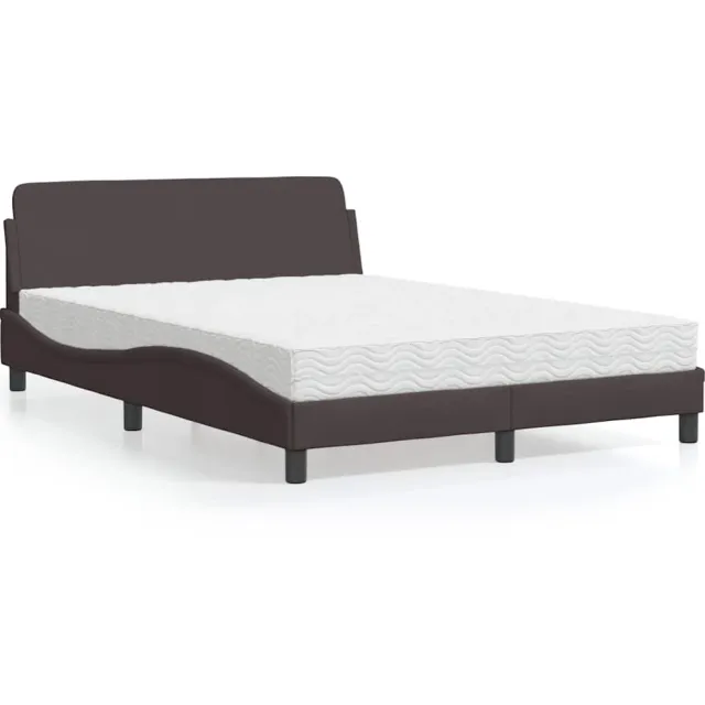 vidaXL Bed met matras "Dover" stof donkerbruin 120x200 cm