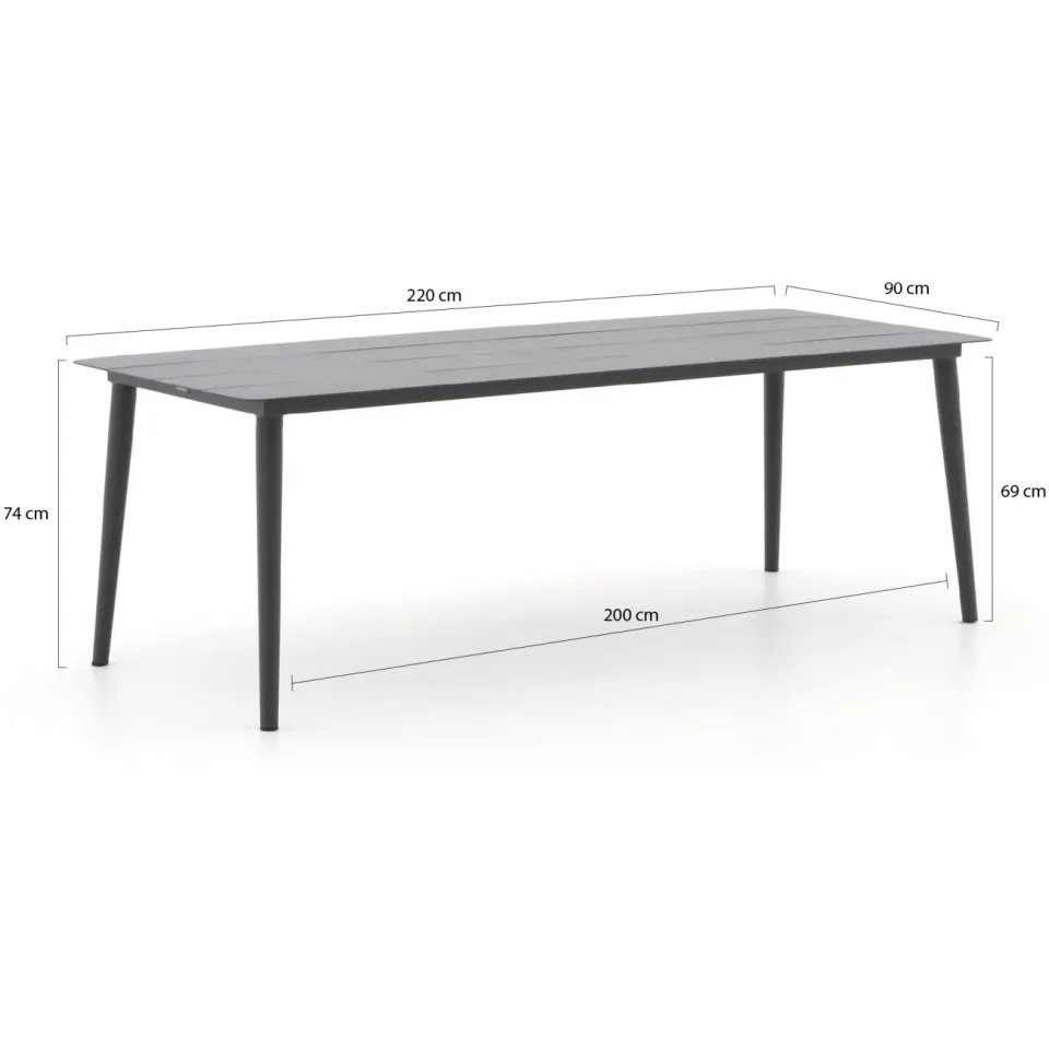 Bellagio tuinmeubelen Bellagio Panaro/Sora 220cm dining tuinset 7-delig stapelbaar grijs, foto 4