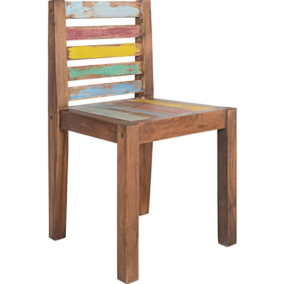 vidaXL Eetkamerstoelen 6 st massief gerecycled hout meerkleurig, foto 2