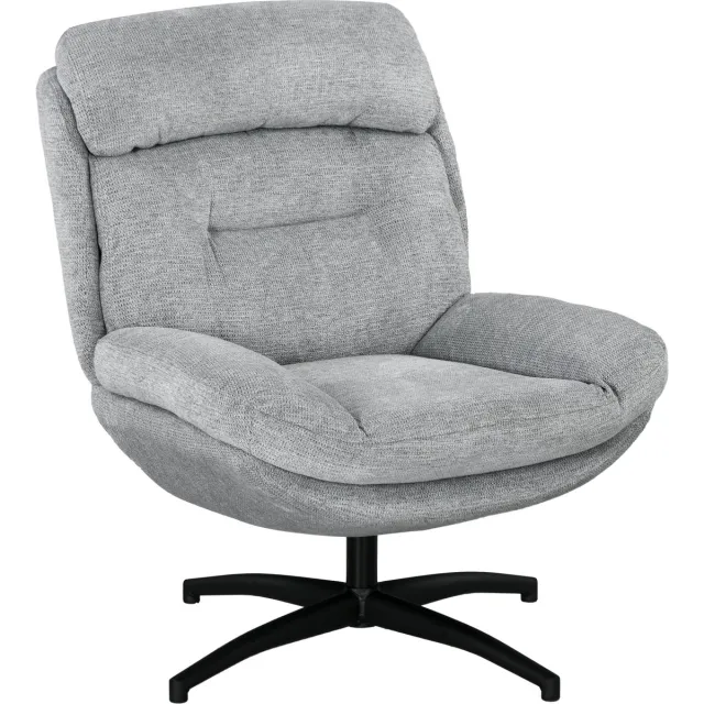 Homona Draaifauteuil - 360° draaibaar - Met armleuningen - Van chenille - 79 x 91 x 98 cm - Grijs