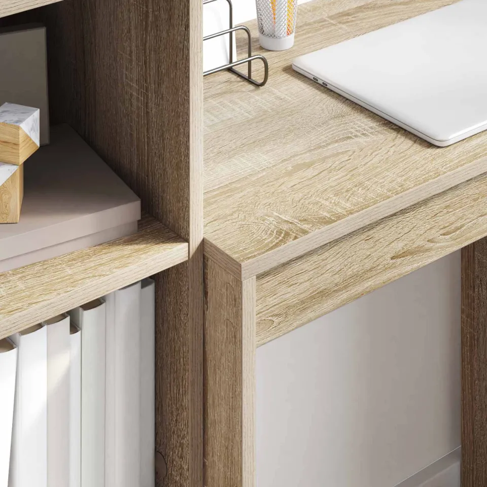 vidaXL Bureau Sonoma Eiken 115,5 x 40 x 127 cm 2 st, foto 3