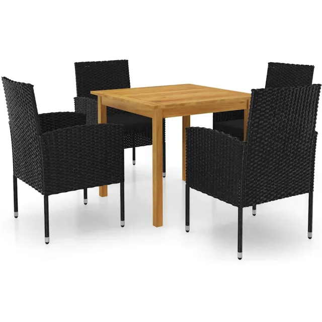 vidaXL 5-delige Tuinset zwart