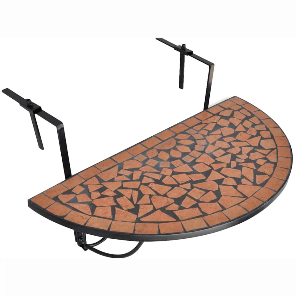 vidaXL Balkontafel hangend mozaïek terracottakleurig, foto 3