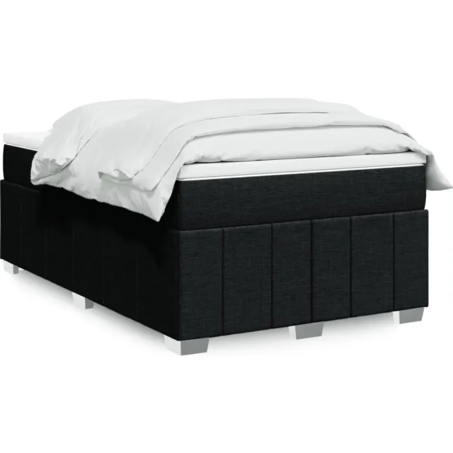 vidaXL Boxspring met matras stof zwart 120x190 cm