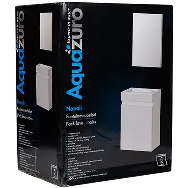 Aquazuro Fonteinmeubelset Napoli - Inclusief Wastafel En Spiegel - Softclose - Hoogglans Wit - 39,4x21,7x52cm, foto 3
