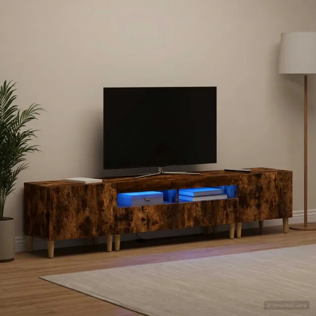 vidaXL 3-delige LED TV-kast DELFT Gerookt eiken Bewerkt hout, foto 2