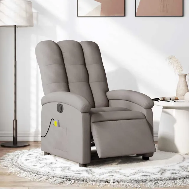 vidaXL Massagestoel elektrisch verstelbaar stof taupe