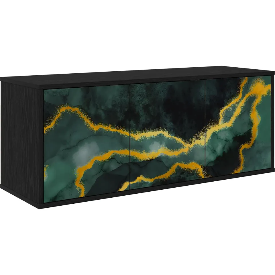 vidaXL Wandgemonteerd tv-meubel WIJHE 102 x 33 x 40 cm Zwart eiken, foto 3