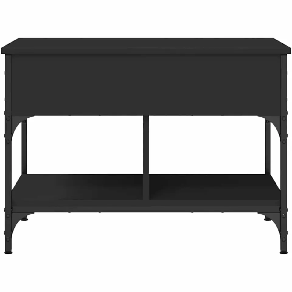 vidaXL Salontafel 70x50x50 cm bewerkt hout en metaal zwart, foto 4