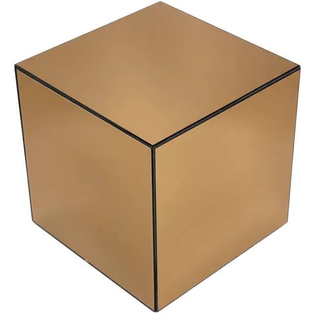 sweeek Bijzettafel kubus spiegelglas 40cm - mirage Amber