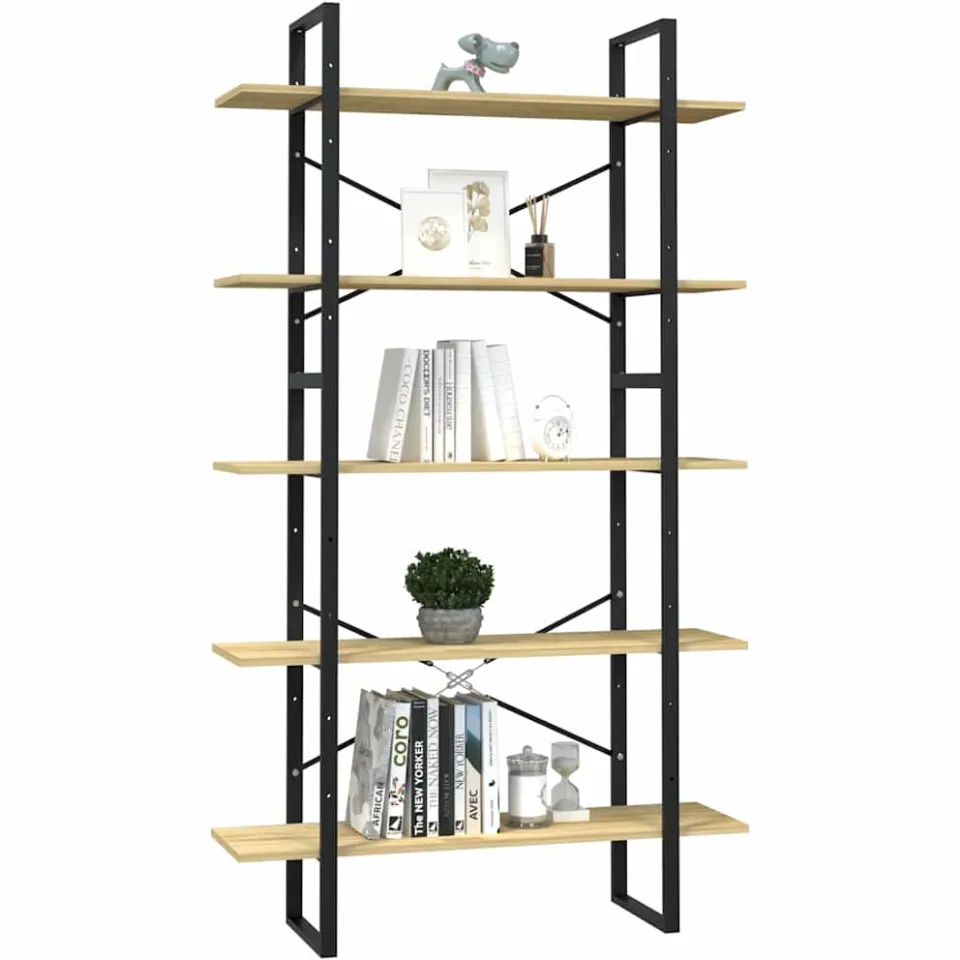 vidaXL Boekenkast met 5 schappen 100x30x175 cm massief grenenhout bruin, foto 2