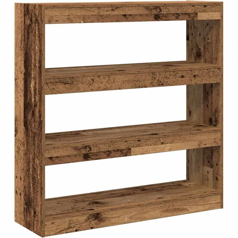 vidaXL Boekenkast 3-laags 100 x 30 x 103 cm Bewerkt hout Oud hout Bruin