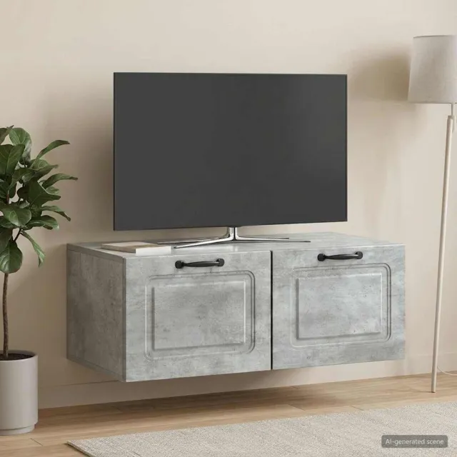 vidaXL Wandbeugel TV-kast Betongrijs 78,5 x 41 x 30 cm Bewerkt hout