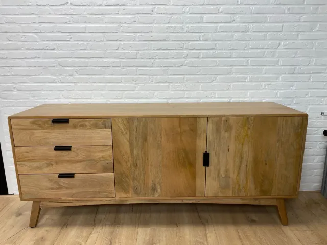 Mangohouten retro dressoir Nomae met lades